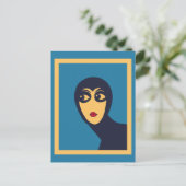 Carte Postale Rétro espace femme minimum Vector Art (Debout devant)
