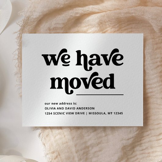 Carte Postale Retro et Boho Black and White Moving Faire-part