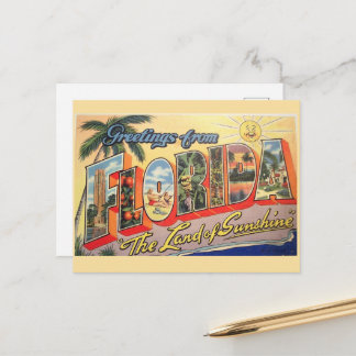 Carte Postale Rétro État de Floride.