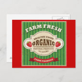Carte Postale Retro Farm Fresh Poster Design (Devant / Derrière)