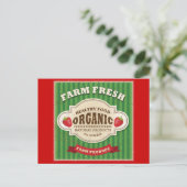 Carte Postale Retro Farm Fresh Poster Design (Debout devant)
