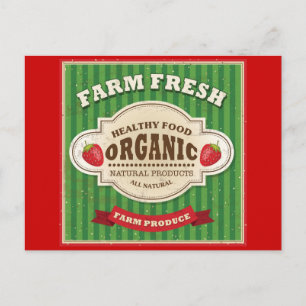 Carte Postale Retro Farm Fresh Poster Design