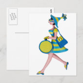Carte Postale Rétro femme de mode (Devant / Derrière)