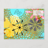 Carte postale Retro Floral 1 (Dos)