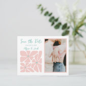 Carte Postale Retro Floral Chic Photo Enregistrer la date (Debout devant)