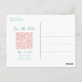 Carte Postale Retro Floral Chic Photo Enregistrer la date (Dos)