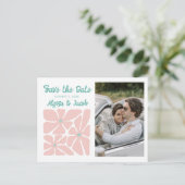 Carte Postale Retro Floral Photo Wedding Save the Date (Debout devant)