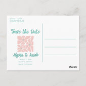 Carte Postale Retro Floral Photo Wedding Save the Date (Dos)