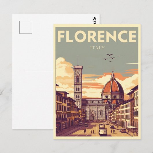 Carte Postale Retro Florence, firenze italie cadeaux de voyage (Devant / Derrière)