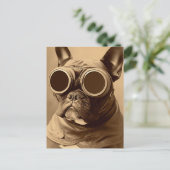 Carte Postale Retro Frenchie Sepia (Debout devant)