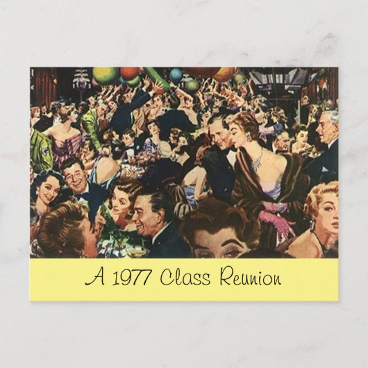 Carte Postale Retro Fun Class Reunion Party Bash C (Devant)
