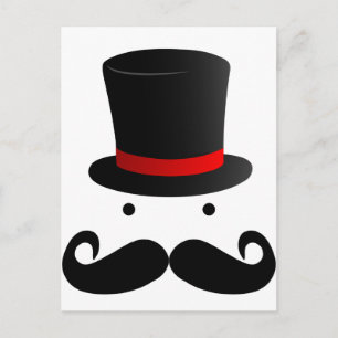 Carte Postale Retro Funky Mustache Homme Gent