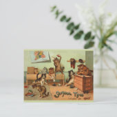 Carte Postale Retro Funny School Time Chats anthropomorphes (Debout devant)