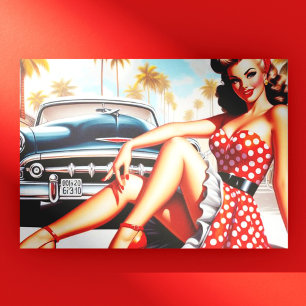 Carte Postale Retro Girl Classic Pin Up