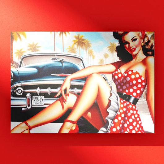 Carte Postale Retro Girl Classic Pin Up