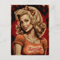 Carte postale Retro Girl Pin-Up - Style Vintage