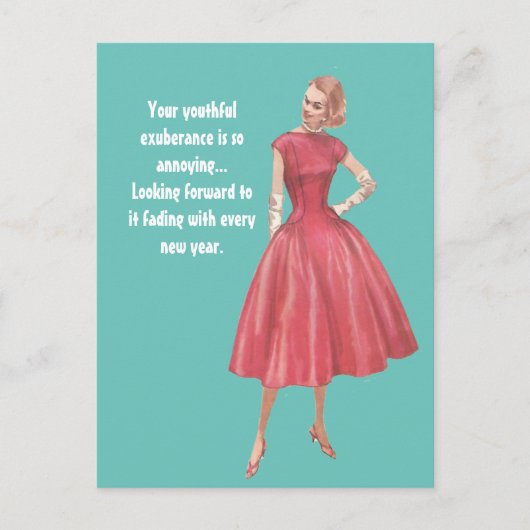 Carte postale Retro Glamor Woman Sarcastique (Devant)