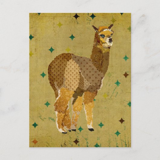 Carte postale Rétro Gold Alpaca (Devant)