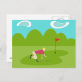 Carte postale Retro Golfer (Devant / Derrière)