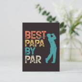 Carte Postale Retro Golfer - Best Papa By Par (Debout devant)
