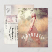 CARTE POSTALE RETRO GRAD | INVITATION DE LA FÊTE DE DIPLÔME (Devant / Derrière)