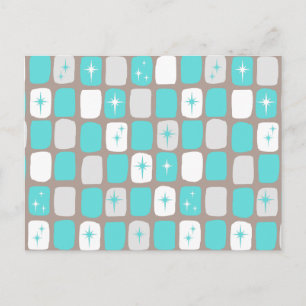 Carte postale Retro Green Diamonds & Starburts