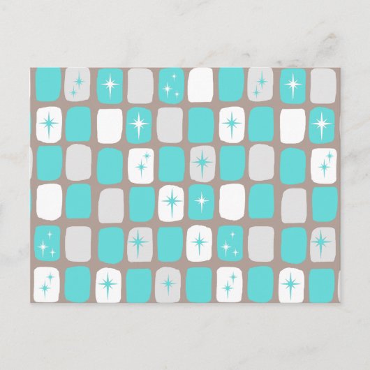 Carte postale Retro Green Diamonds & Starburts (Devant)