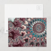 Carte Postale Rétro Groovy Éclectique Bohémien Spirale Fractale (Devant / Derrière)