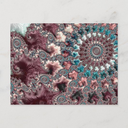 Carte Postale Rétro Groovy Éclectique Bohémien Spirale Fractale (Devant)