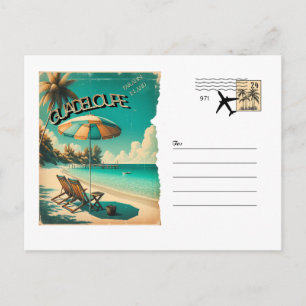 Carte Postale Rétro Guadeloupe Plage Exotique
