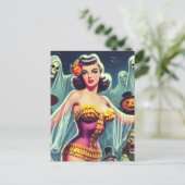 Carte Postale Retro Halloween fille (Debout devant)