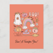 Carte Postale Retro Halloween Ghost Citrouille Spider Web Witder (Devant)