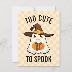 Carte Postale Rétro Halloween mignonne Fantôme Trop mignon Pour