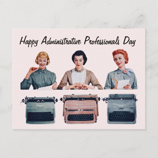 Carte Postale Retro Happy Administrative Professionals Day  (Devant)