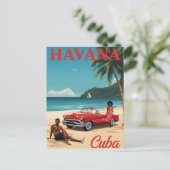 Carte Postale Retro Havana Beach Vibes (Debout devant)