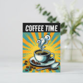 CARTE POSTALE RETRO HEURE CAFÉ (Debout devant)