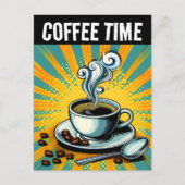 CARTE POSTALE RETRO HEURE CAFÉ (Devant)