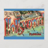 Carte Postale Rétro Hollywood Floride (Devant)