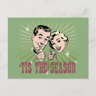 Carte Postale Retro Homme et Femme "Tis the Season"