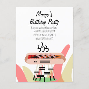 Carte Postale Retro Hot Dog Cookout Party Anniversaire