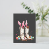 Carte Postale Retro Howdy Easter Funny Cowboy Boots Easter Eglis (Debout devant)