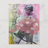 Carte Postale Retro Hula Dance Mixed Media Collage (Devant)