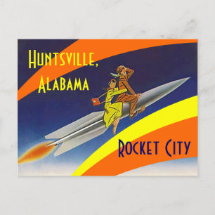Carte postale Retro Huntsville Alabama Rocket City