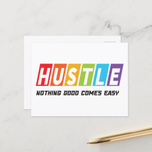Carte Postale Retro Hustle Nothing Good Comprend Facile