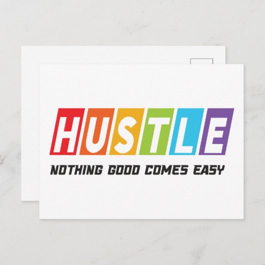 Carte Postale Retro Hustle Nothing Good Comprend Facile (Devant / Derrière)