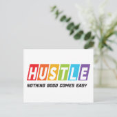Carte Postale Rétro Hustle Rien Ne Vient Facilement (Debout devant)
