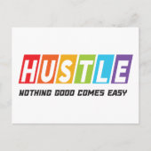 Carte Postale Rétro Hustle Rien Ne Vient Facilement (Devant)
