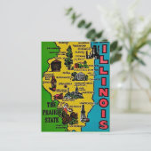 Carte postale rétro Illinois Vintage Decal (Debout devant)