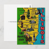 Carte postale rétro Illinois Vintage Decal (Devant / Derrière)