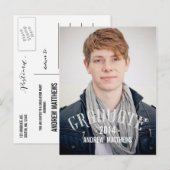 Carte Postale Retro | Invitation de la fête de graduation (Devant / Derrière)